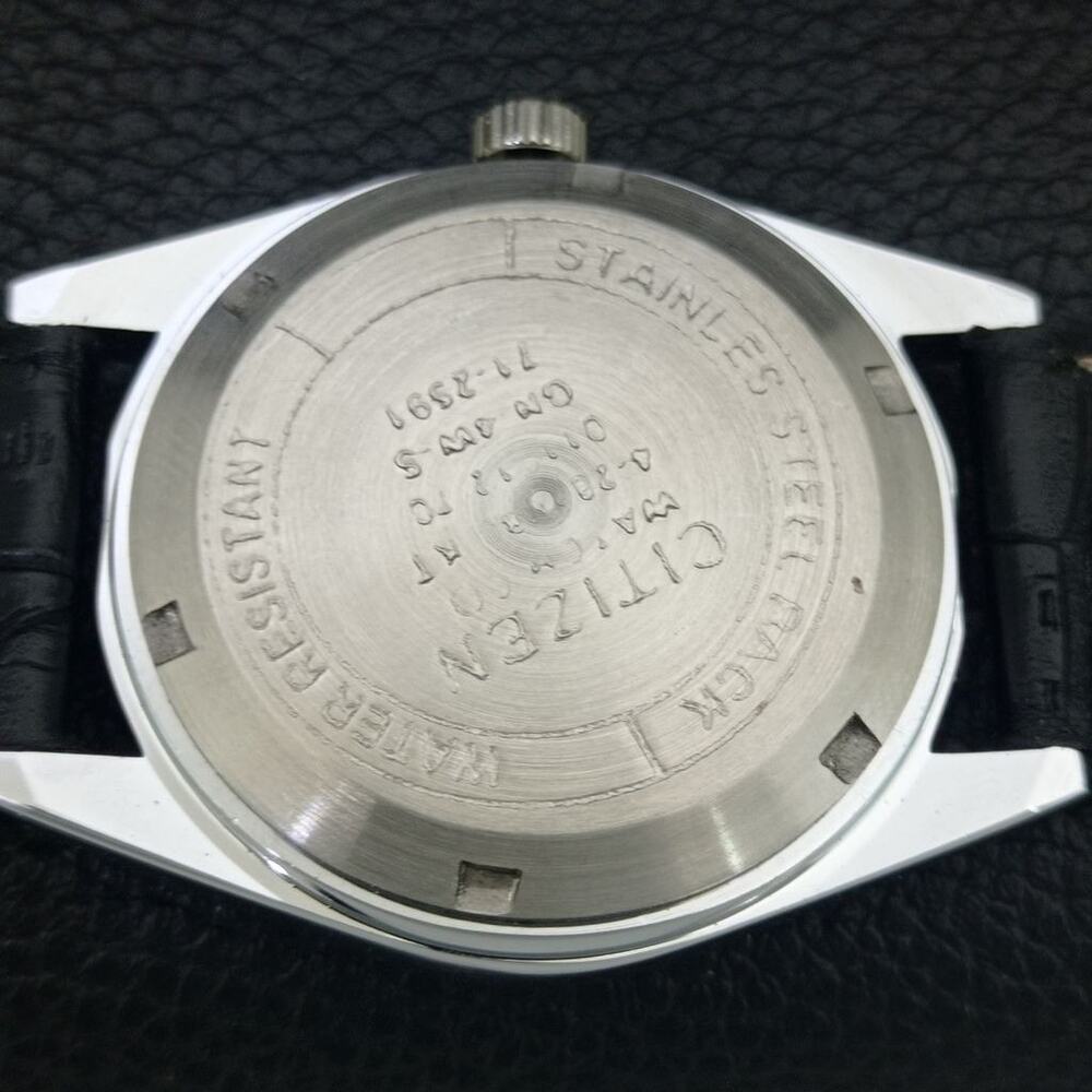 Vintage 1986 Citizen Automatic Mens Silver Watch W/daydate & Blue accents - Picture 8 of 10